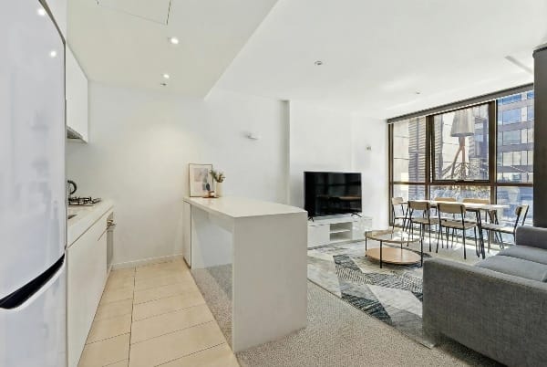 Living Room of 809/108 Flinders Street, Melbourne