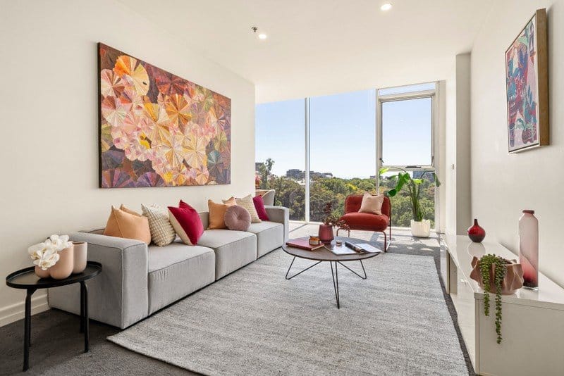 Living Room of 602/31 Spring Street, Melbourne