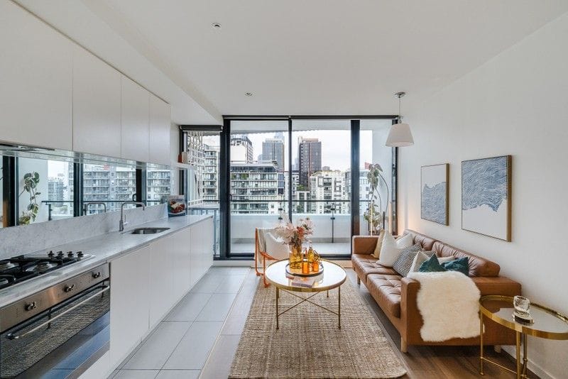 Living Room of 1003/52 Park Street, South Melbourne