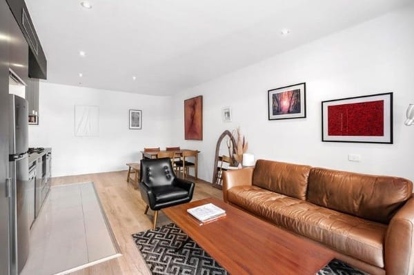Living Room of 108/300 Swanston Street, Melbourne