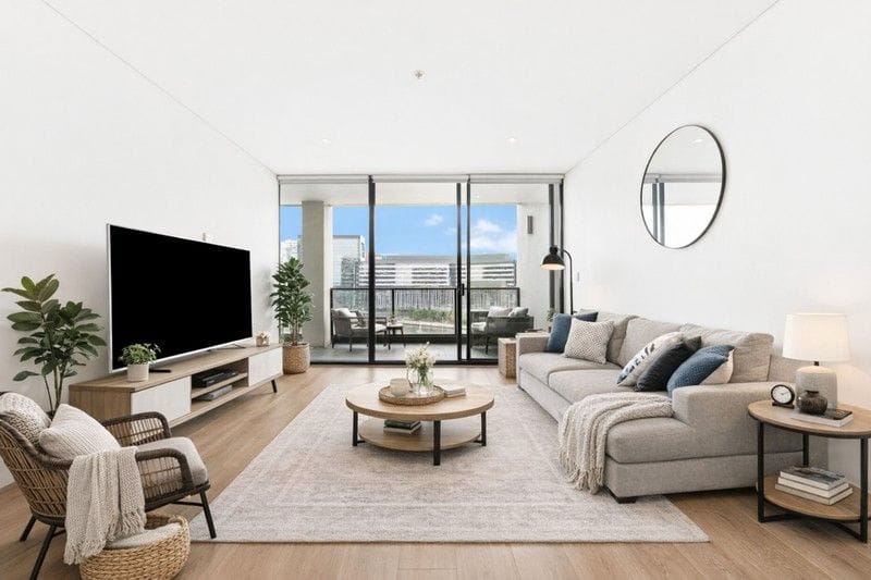 Living Room of 1105/60 Lorimer Street, Docklands