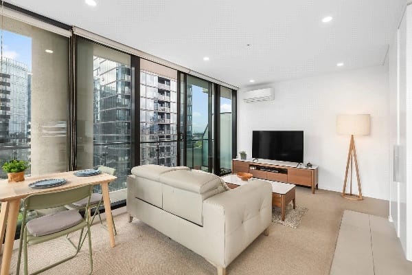 Living Room of 1112/52 Park Street, South Melbourne