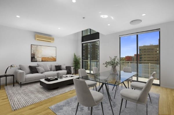Living Room of 1114/87 Franklin Street, Melbourne