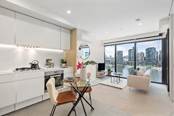 Living Room of 1202/8 Pearl River Road, Docklands