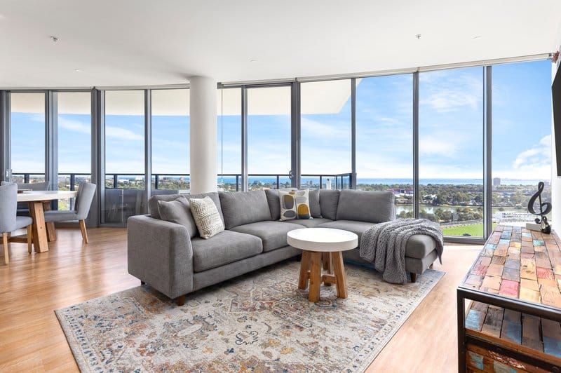 Living Room of 1301/55 Queens Road, Melbourne