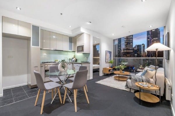 Living Room of 1304/68 La Trobe Street, Melbourne
