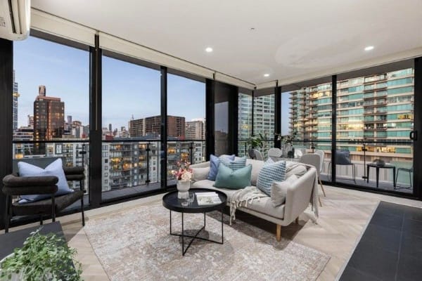 Living Room of 1305/52 Park Street, South Melbourne