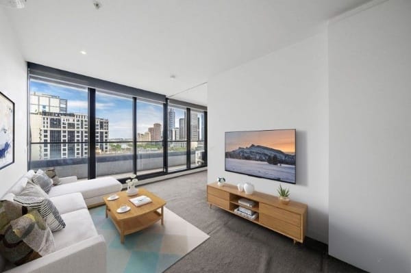 Living Room of 1305/7 Katherine Place, Melbourne