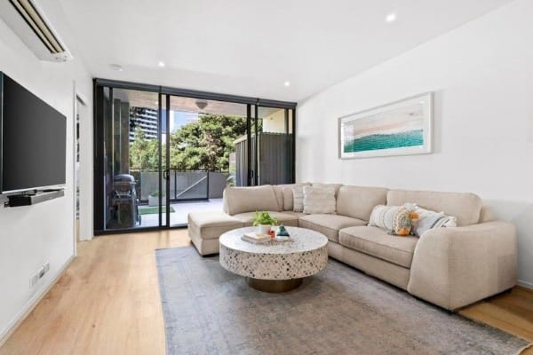 Living Room of 13/801 Bourke Street, Docklands