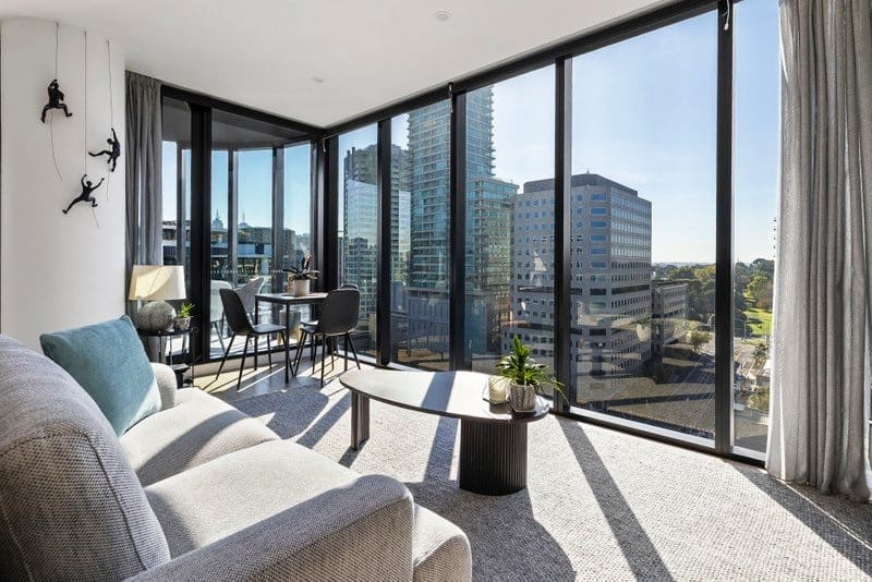 Living Room of 1408/39 Park Street, South Melbourne