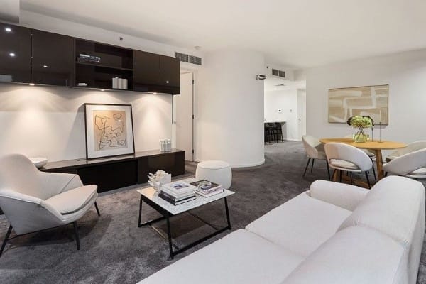 Living Room of 141/299 Queen Street, Melbourne