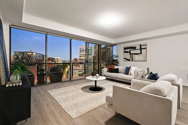 Living Room of 148/283 Spring Street, Melbourne