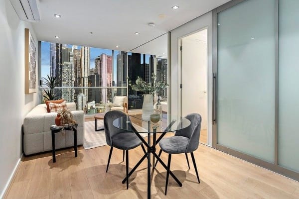 Living Room of 1807/68 La Trobe Street, Melbourne