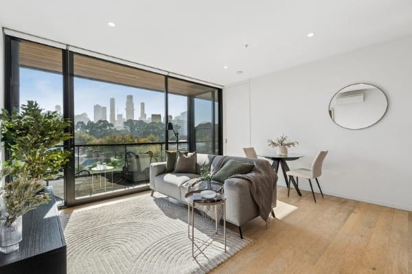 Living Room of 203/58 Stead Street, South Melbourne