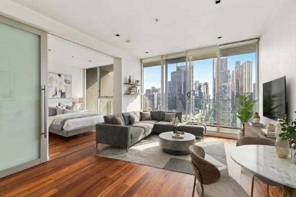 Living Room of 2303/68 La Trobe Street, Melbourne