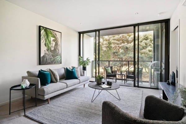 Living Room of 26/801 Bourke Street, Docklands