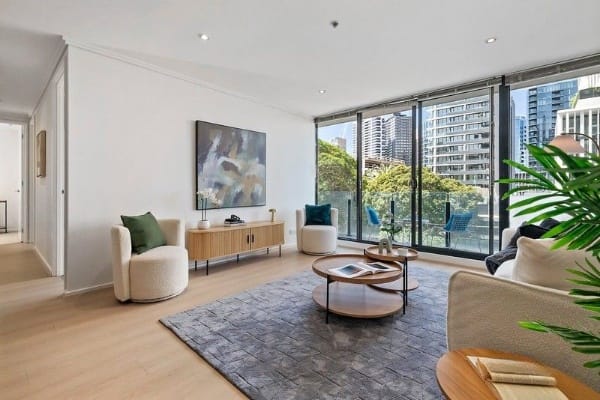 Living Room of 311/38 Bank Street, South Melbourne