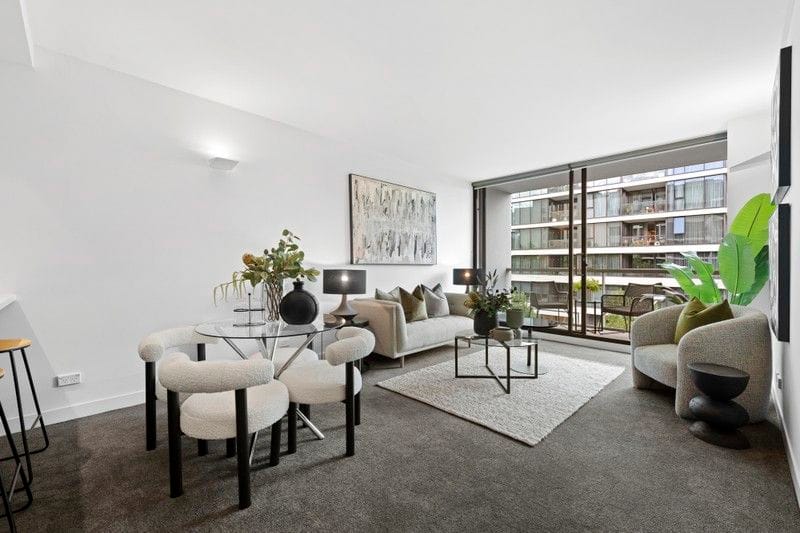 Living Room of 403/9 Eades Street, East Melbourne