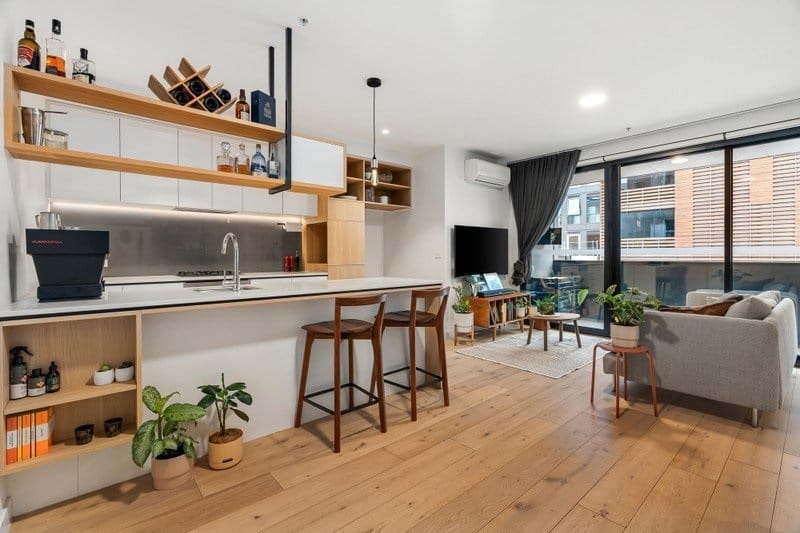 Living Room of 405/79 Market Street, South Melbourne