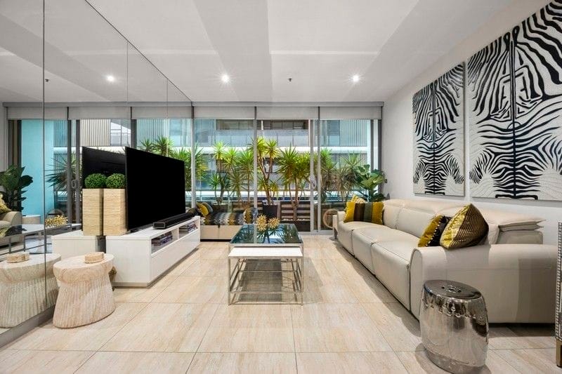Living Room of 411/1 Roy Street, Melbourne