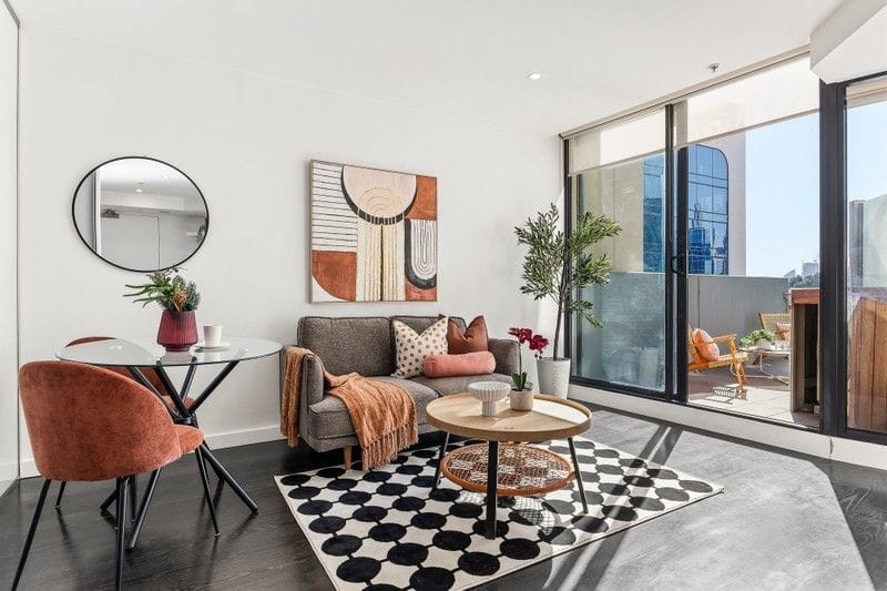 Living Room of 416/338 Kings Way, South Melbourne