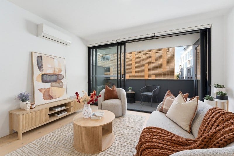 Living Room of 506/79 Market Street, South Melbourne