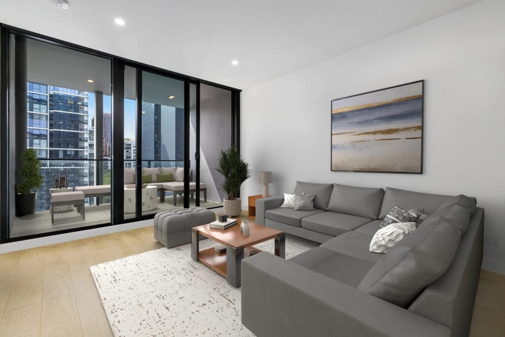 Living Room of 509/39 Park Street, South Melbourne