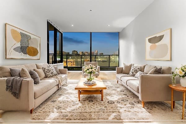 Living Room of 509/915 Collins Street, Docklands