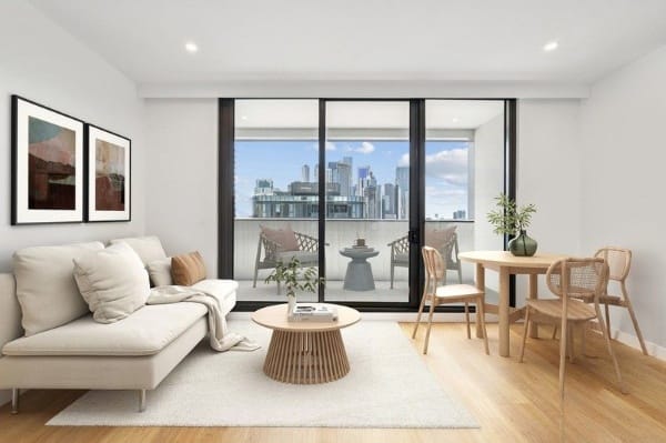 Living Room of 604/51 Thistlethwaite Street, South Melbourne