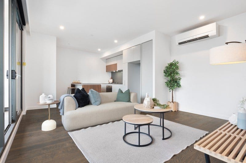 Living Room of 705/51 Thistlethwaite Street, South Melbourne