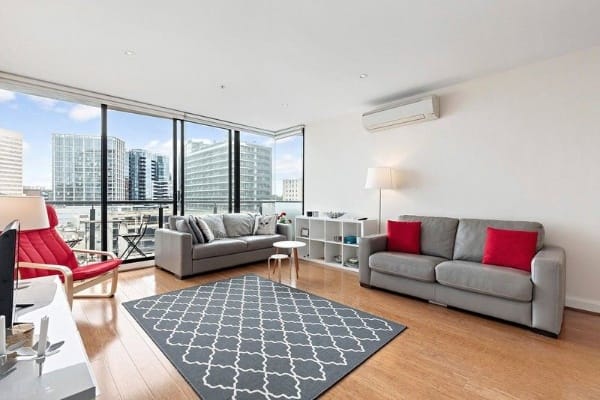 Living Room of 708/28 Bank Street, South Melbourne