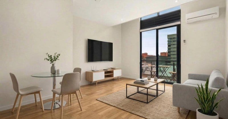 Living Room of 712/87 Franklin Street, Melbourne