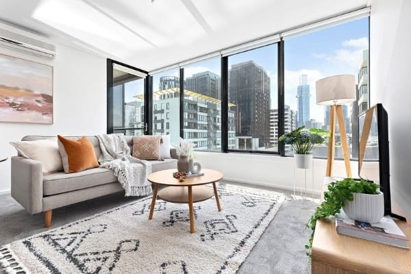 Living Room of 812/28 Bank Street, South Melbourne