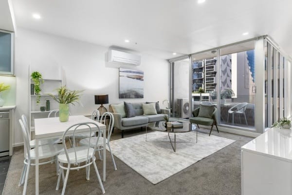 Living Room of 901/68 La Trobe Street, Melbourne