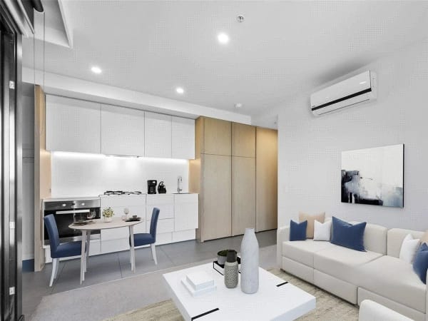 Living Room of 904/8 Pearl River Road, Docklands