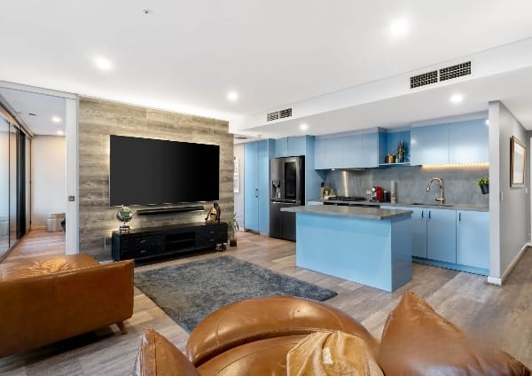 Living Room of 907/50 Lorimer Street, Docklands