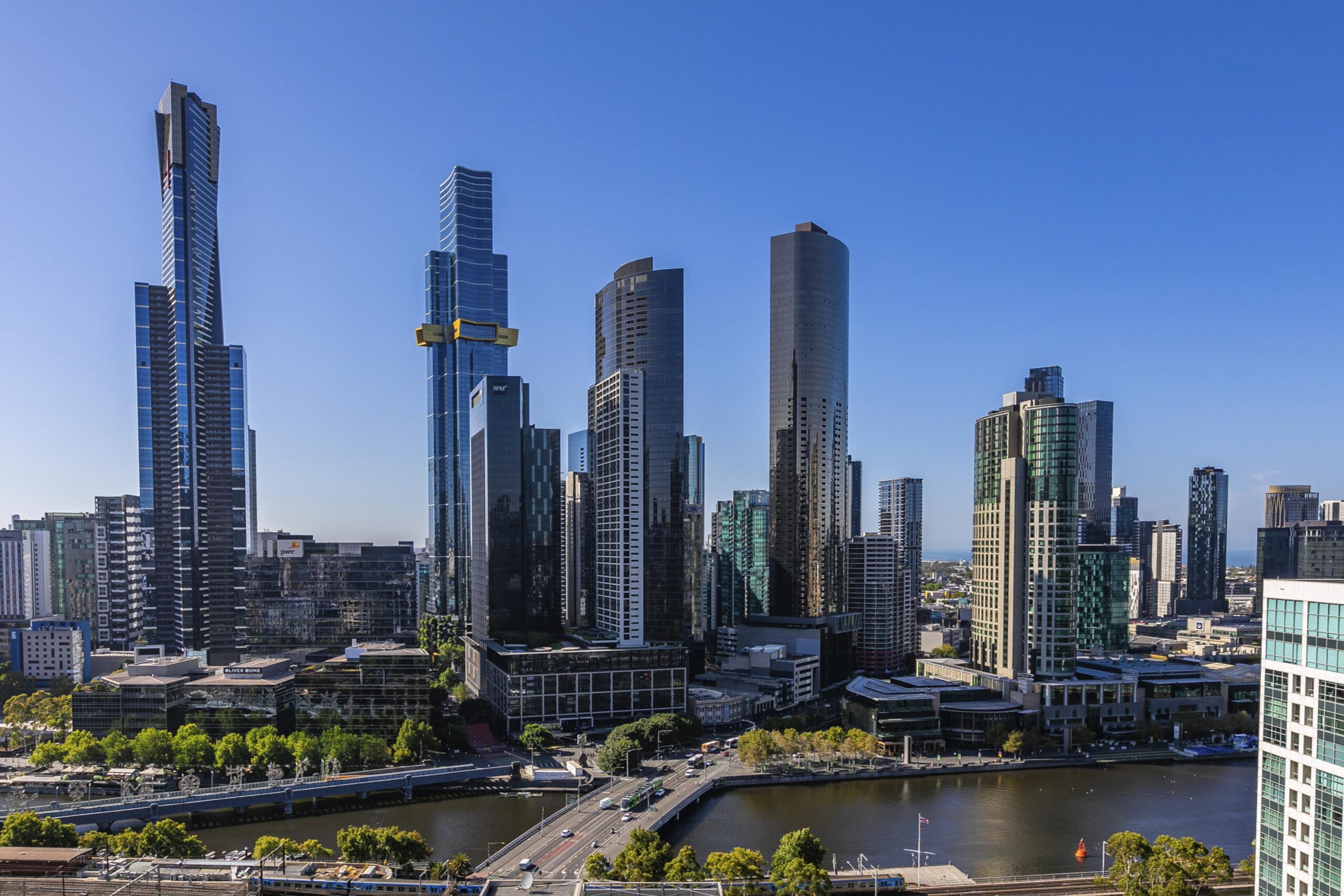 Southbank skyline and the Yarra River on a clear day